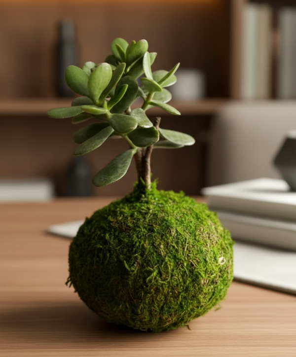 Bonsai Jade Plant Kokedama